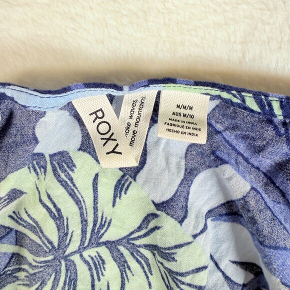 ROXY BEACHY VIBES INDIGO SEASIDE TROPICS SUNDRESS/COVERUP SIZE MEDIUM FLORAL - Picture 3 of 6